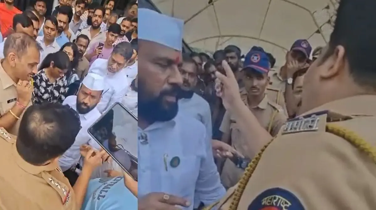 मस्ती करायची नाही'...  आमदारासमोरच हिंजवडी पोलिसांची ग्रामस्थांना दादागिरी
